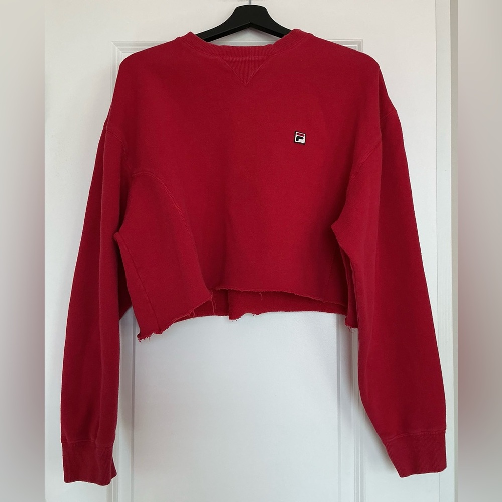 Fila Women's Bold Red Cropped Hoodie